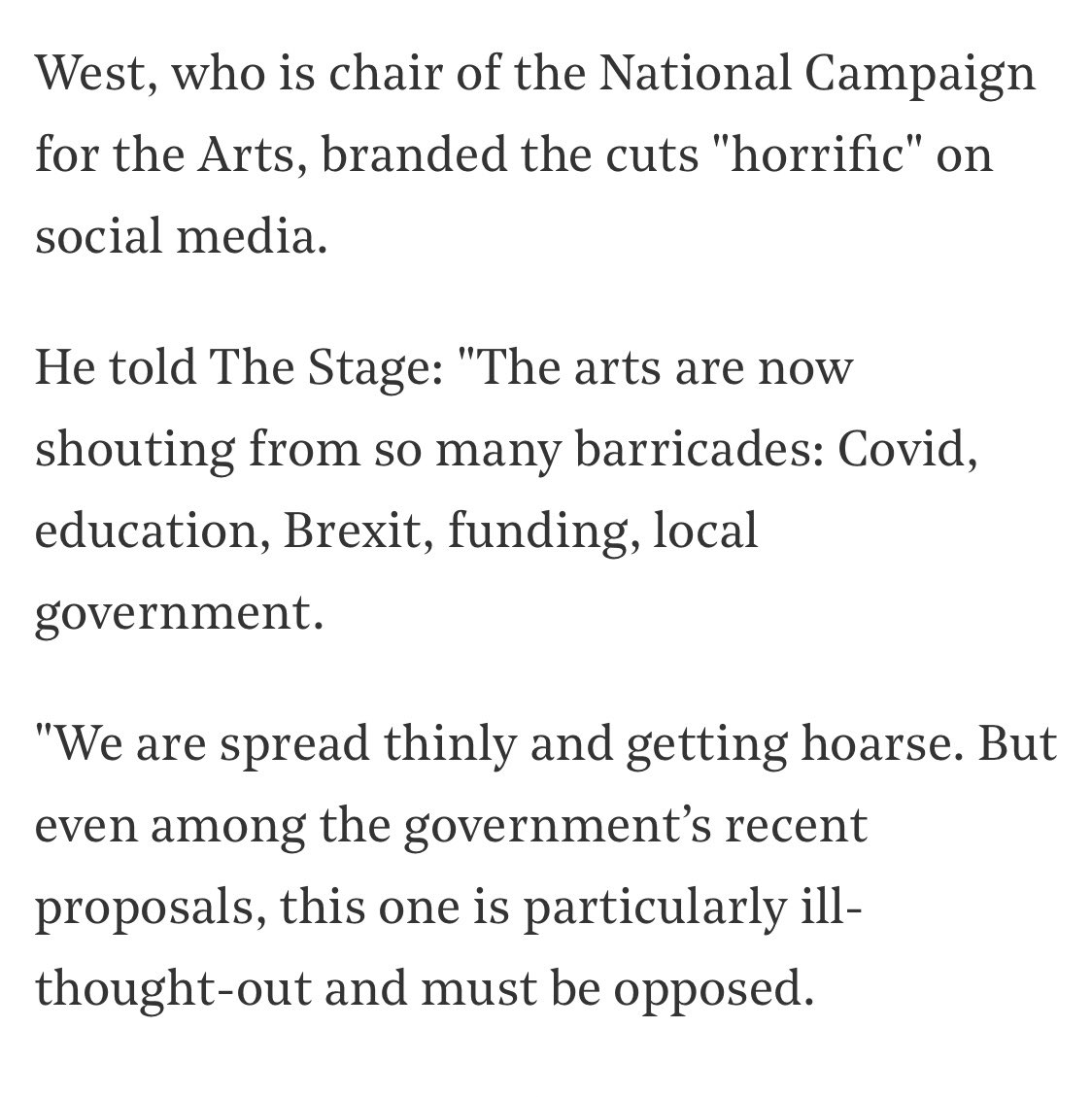 I spoke to  @TheStage about the proposals. I was quite cross.