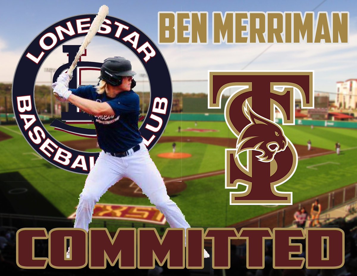 Congratulations to Ben Merriman @BenMerriman4 , on his commitment to Texas State University!  @trouty16 @massengale22 @TxStateBaseball 
#weareLONESTAR #2023class #Eatemup