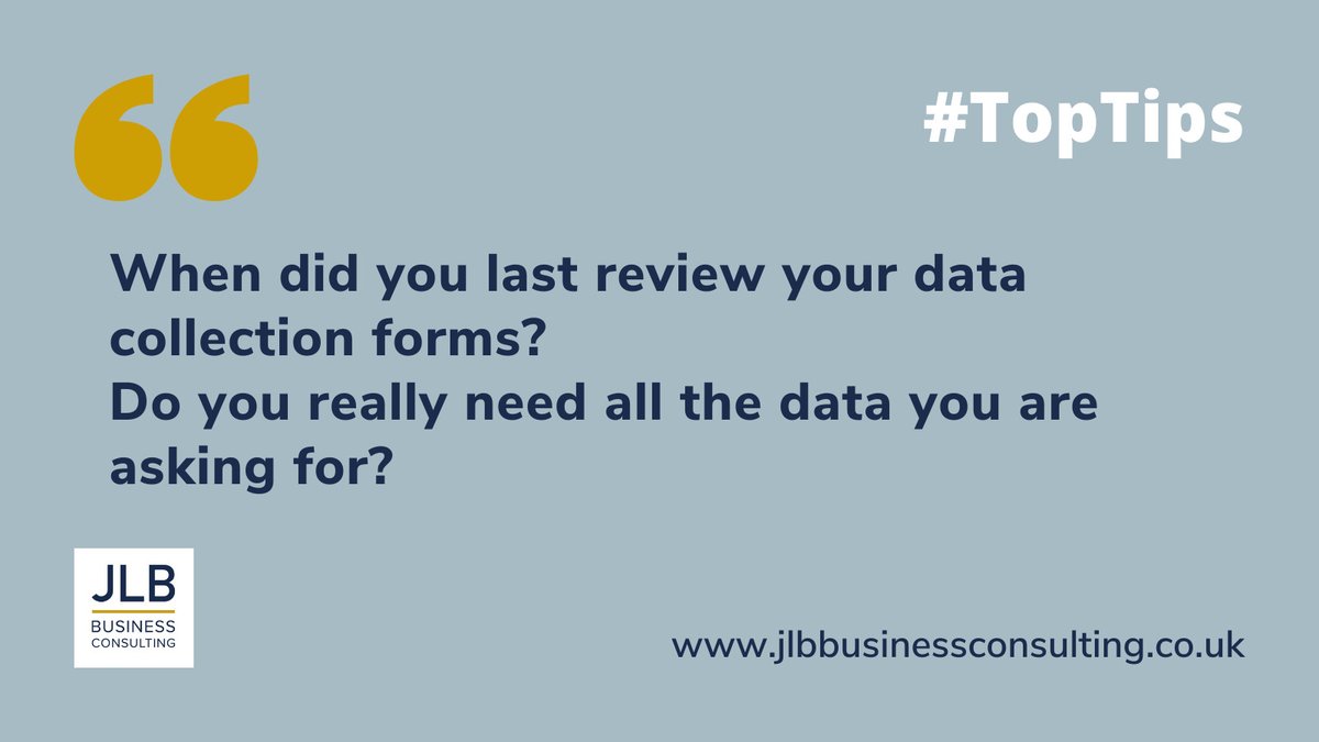 JBrianti's tweet image. #TopTips

When did you last review your data collection forms? Do you really need all the data you are asking for?

#dataminimisation #GDPR #dataprotection