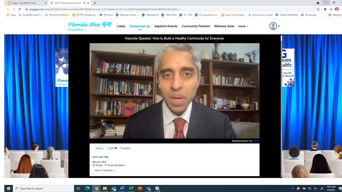 Penny Shaffer (@pennysshaffer) on Twitter photo We are off to a great start at the <a href="/FLBlue/">Florida Blue</a> 2021 Virtual Community Health Symposium and Sapphire Awards. Our president and CEO, Pat Geraghty, interviewed the keynote speaker, U.S. Surgeon General Vivek Murthy on a wide range of topics from COIVD-19 to loneliness and racial equity. We are off to a great start at the <a href="/FLBlue/">Florida Blue</a> 2021 Virtual Community Health Symposium and Sapphire Awards. Our president and CEO, Pat Geraghty, interviewed the keynote speaker, U.S. Surgeon General Vivek Murthy on a wide range of topics from COIVD-19 to loneliness and racial equity.