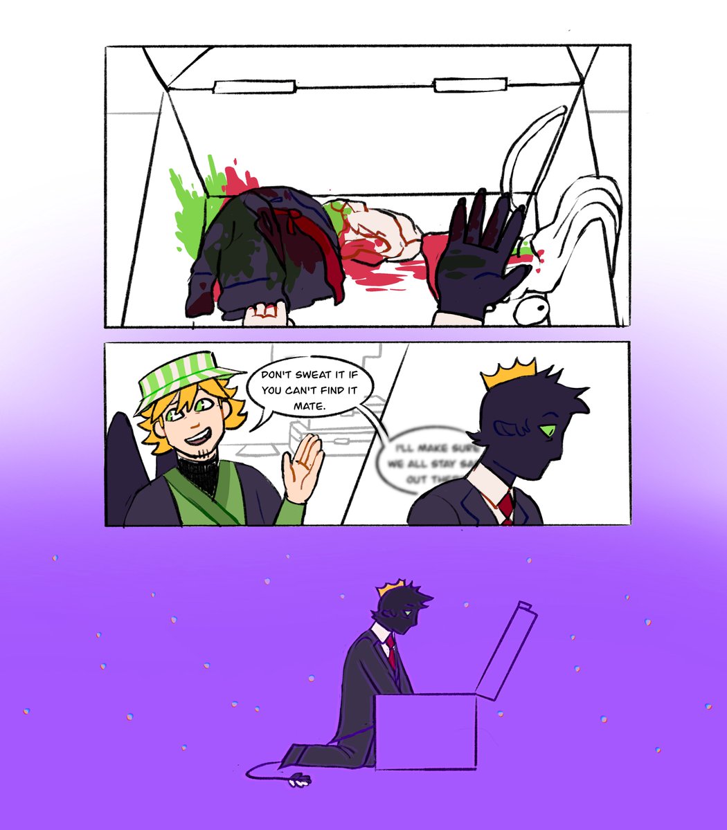 tw bright colours , blood 

lil comic based on that idea that if ranboo lost a life while in his enderwalk state, he wouldn't remember! 1/2
#Ranboofanart #dsmpcomic 