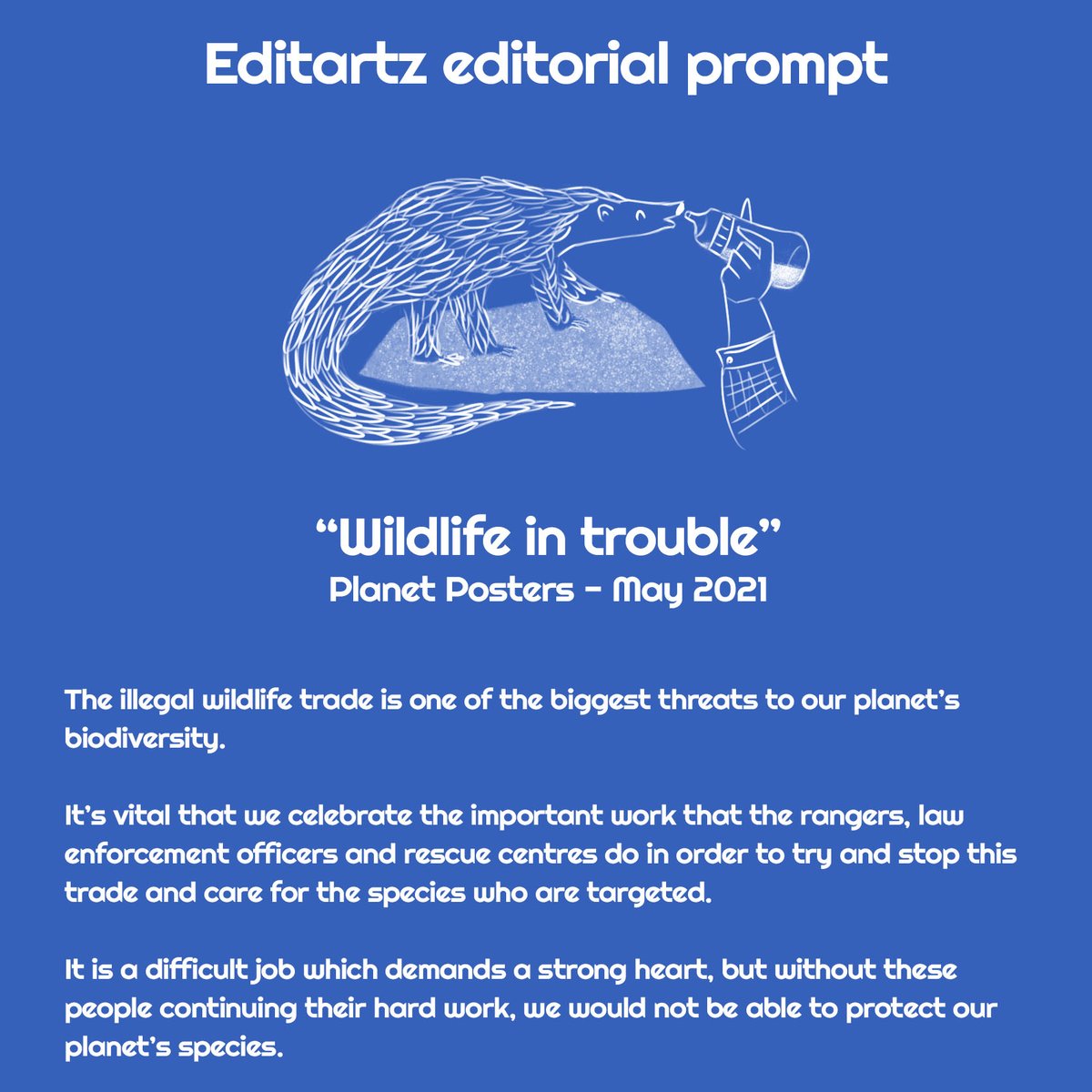 editartz's tweet image. Let's create a POSTER to spread awareness about Wildlife in Trouble💚
Specs: 9” x 12”, (portrait) 300dpi,any media,with or  without typography/hand lettering.Add  your logo/signature.Share on our Editartz socials instagram.com/_editartz
Don't forget to tag us @_editartz #editartz