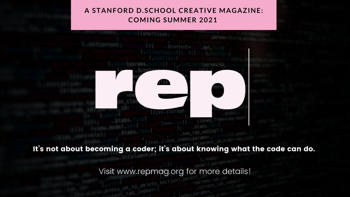 HMW ensure technology represents everyone? Learn about Rep Mag, a @stanforddschool creative magazine and @FastCompany #FCWorldChangingIdeas finalist that introduces young people to emerging tech & the powerful role they can play in building a just world. repmag.org