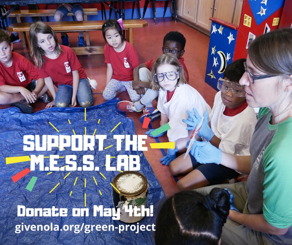 WOW!!! We are overwhelmed with gratitude to see your support for the M.E.S.S. Lab this #GiveNOLA Day! Together, we will give students &amp; schools a learning experience they will never forget. Join us!!! Donate before midnight at givenola.org/green-project 💚🤩♻️