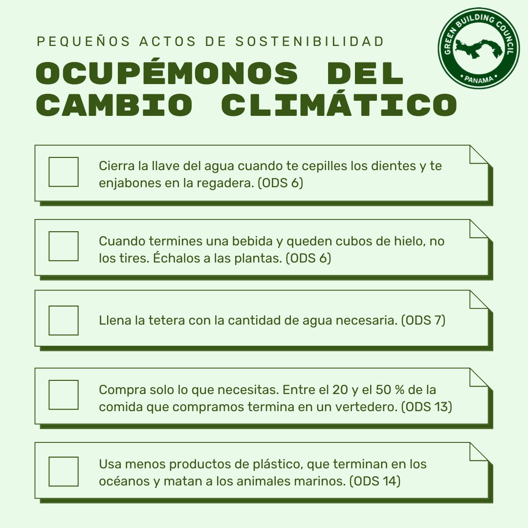 GBCPanama's tweet image. ¿Quieres sumarte a este cambio?
Pregúntanos cómo… #worldgbc #climatechange #Sustainability