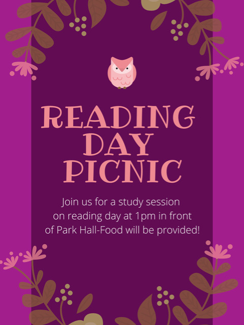 ClassicsatUGA's tweet photo. PLEASE NOTE: Picnic will be held in upstairs lecture hall of Park Hall. Χαίρετε and salvete everyone! ΗΣΦ will be hosting a picnic today at 1 pm. Food will be provided! We will have our last general body meeting of the year at this event and announce winners of the elections. https://t.co/LcyAafpSpN