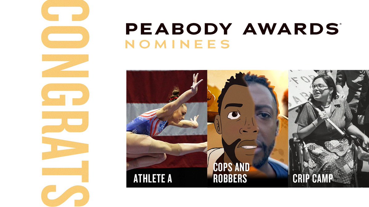 Crip Camp is nominated for a #PeabodyAward! We’re excited to be in such amazing company.