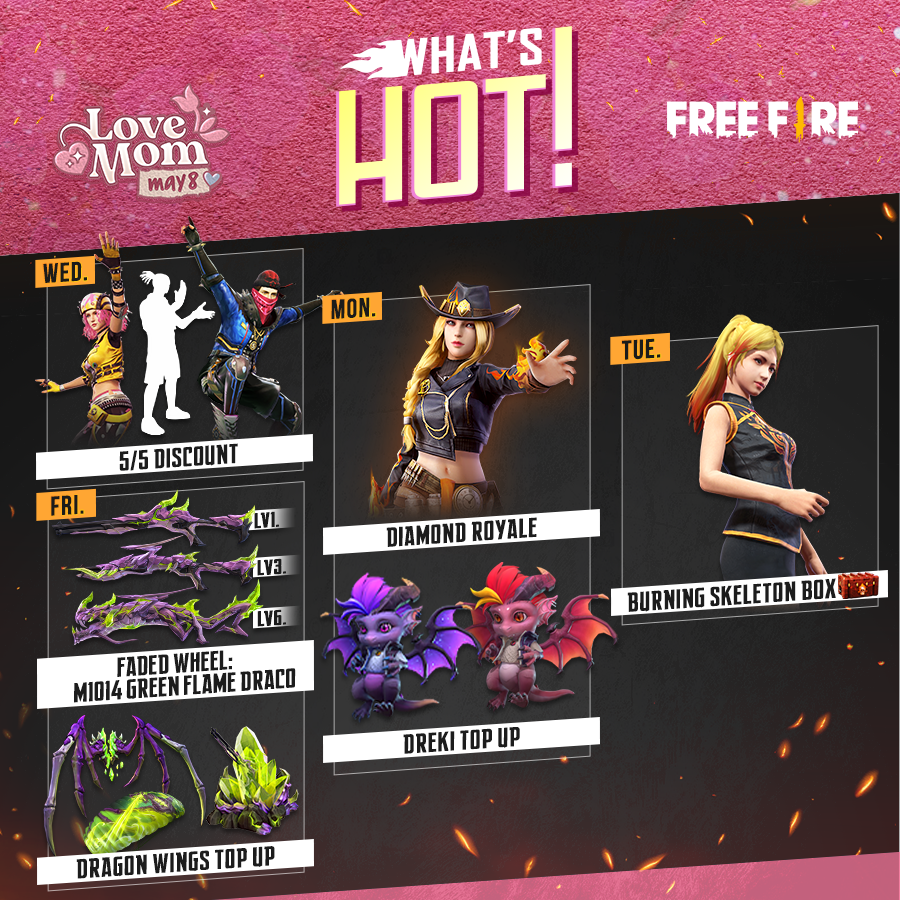 Garena Free Fire North America on X: 🔥📕WEEKLY SCHEDULE TIME📕🔥 What's  🔥 in #FreeFire this week: New emotes arrive through the Hacker Store and  Emote Topup, the Underworld Wrecker and Liberty Superjock