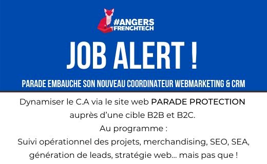 #JobAlert - #Parade est à la recherche de son nouveau coordinateur #webmarketing et CRM - et peut être que ce talent se trouve dans vos contacts !

Thanks for #RT 🦊🤝
+ d'infos à venir en suivant @Parade_protect