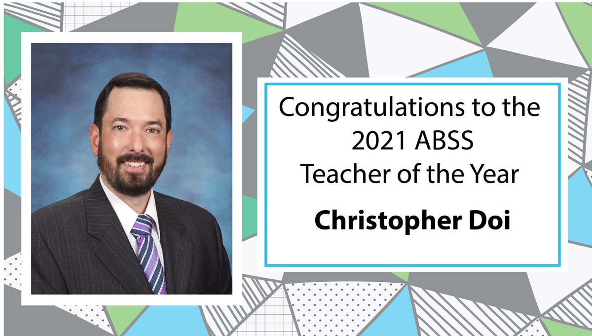 Alamance Chamber (@alamancechamber) on Twitter photo We are pleased to announce Christopher Doi as the 2021 <a href="/ABSSPublic/">Alamance-Burlington School System</a> Teacher of the Year! Christopher teaches 6th grade ELA and Social Studies at Hawfields Middle School. Congratulations Christopher! We are pleased to announce Christopher Doi as the 2021 <a href="/ABSSPublic/">Alamance-Burlington School System</a> Teacher of the Year! Christopher teaches 6th grade ELA and Social Studies at Hawfields Middle School. Congratulations Christopher!