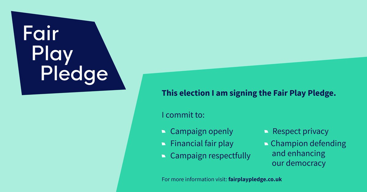 This election I have signed the <a href="/FairPledge/">Fair Play Pledge</a> which means I will campaign openly &amp; respectfully, practice financial fair play, respect privacy and champion defending and enhancing our democracy if elected.
#FairPlayPledge, #stopthenastiness #bedecent
#VoteConservative #Delyn