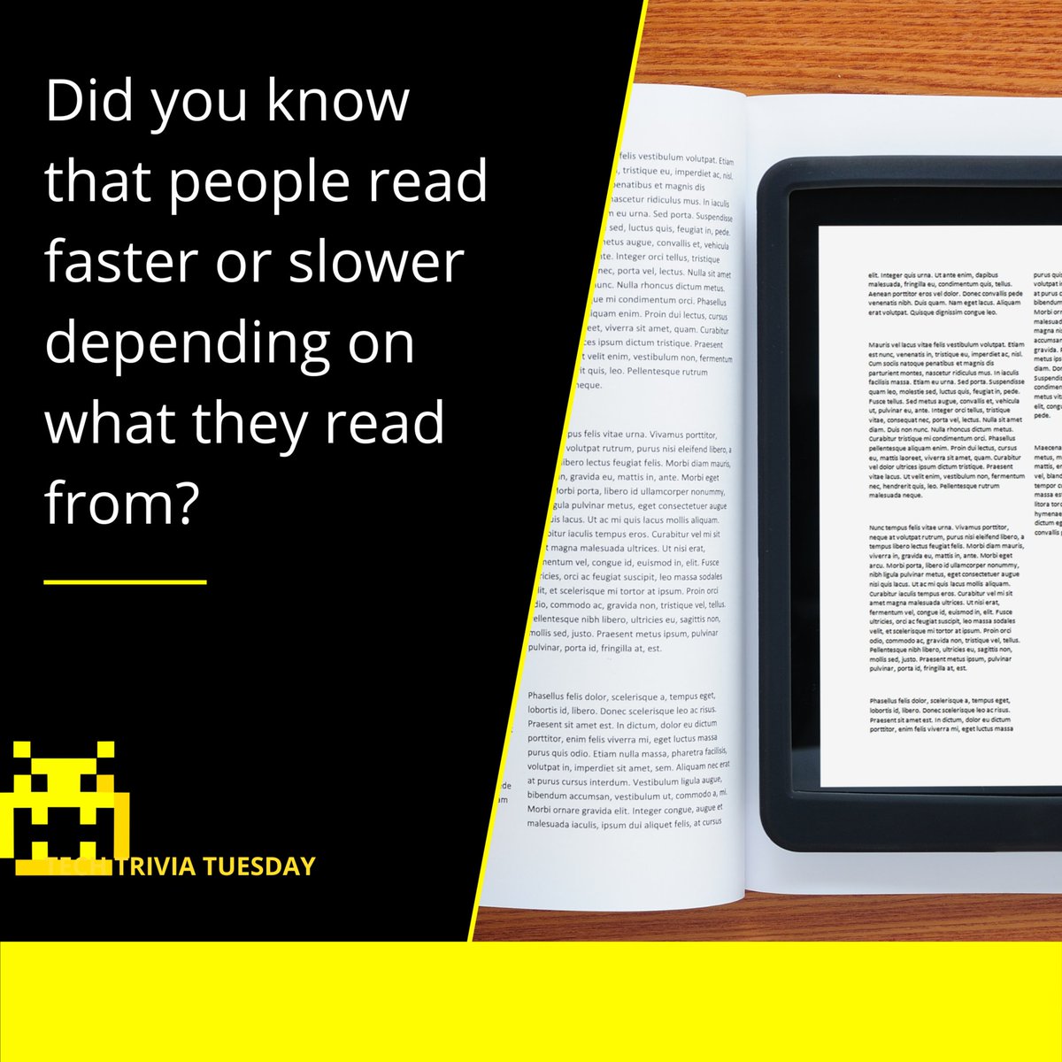 Did you know that people read faster or slower depending on what they read from? 

On average, people read 10% slower from a screen than from paper.

#bytesizebuddies #bytesizedigital #builtbybytesize #webdesign #websitedesign #webdesigner #webdevelper #webdevelopment #website