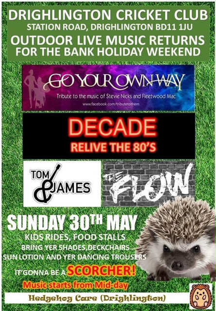 rock2theflow's tweet image. Excited for our fist live performance since #lockdown

We will be playing live at Drighlington Cricket Club's #bankholiday outdoor event on Sunday the 30th May.

#LiveMusic #Bradford #Leeds #Drighlington