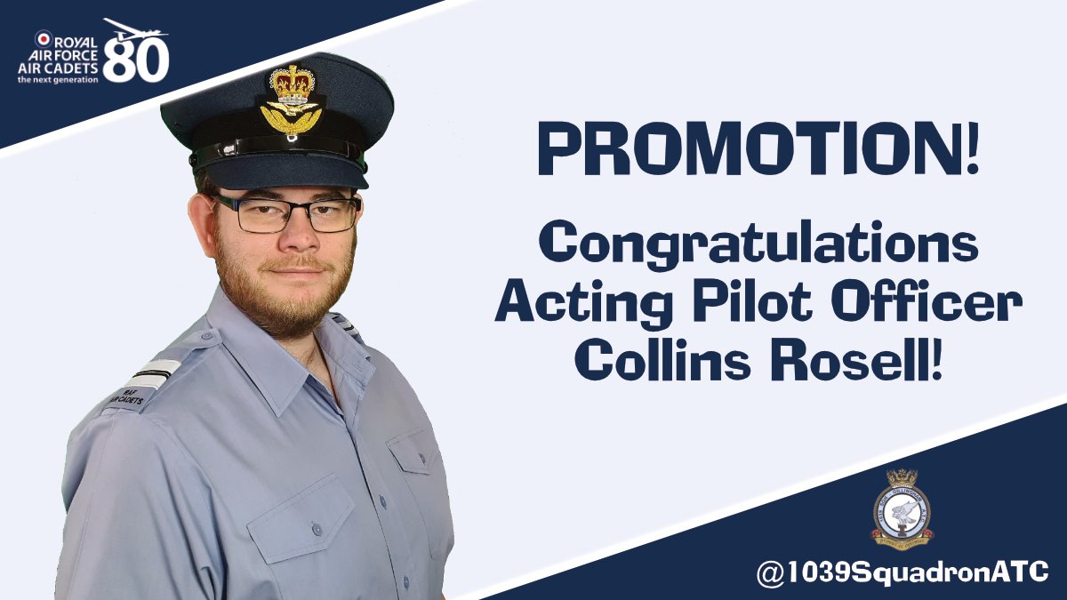 We are delighted to announce that our Adjutant, <a href="/acollinsrosell/">Alan Collins Rosell 🏳️‍🌈</a>, has successfully completed the RAF <a href="/aircadets/">RAF Air Cadets</a> commissioning process and is now an Acting Pilot Officer!