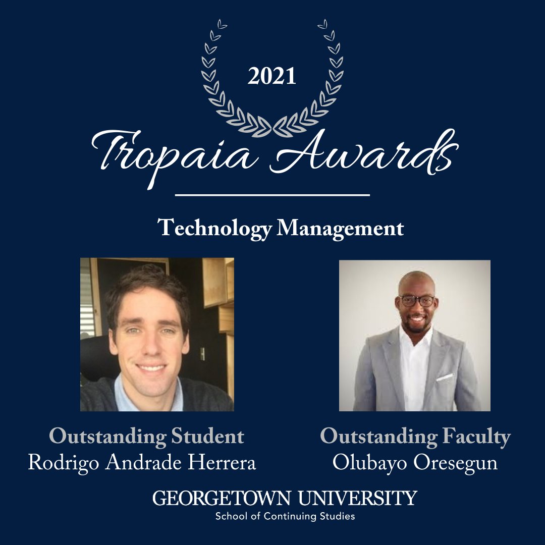 GeorgetownTM's tweet image. Congratulations to our TM winners! We hope you will be able to join us for our virtual Tropaia Awards Ceremony on 05/19. You can RSVP here: bit.ly/2PRZF6C