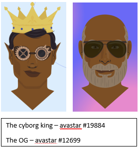 r3druchi's tweet photo. @nftsmart @AvaStarsNFT @sandyme0ws @NFTland #AVASTARSTIME This cyborg #19884 always wins with the king in poker. He knows you'll always be the joker. Then the OG #12699 says no am the broker not the joker, I always get you what you want but no choker discord: redruchi#0568 https://t.co/wDlxqPAra9