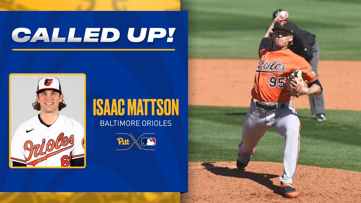 Pitt Baseball (@pitt_base) on Twitter photo Welcome to the show, <a href="/IG_Mattson/">Isaac Mattson</a>‼️ So proud of our #ProPanther earning his first MLB call-up!
#H2P Welcome to the show, <a href="/IG_Mattson/">Isaac Mattson</a>‼️ So proud of our #ProPanther earning his first MLB call-up!
#H2P