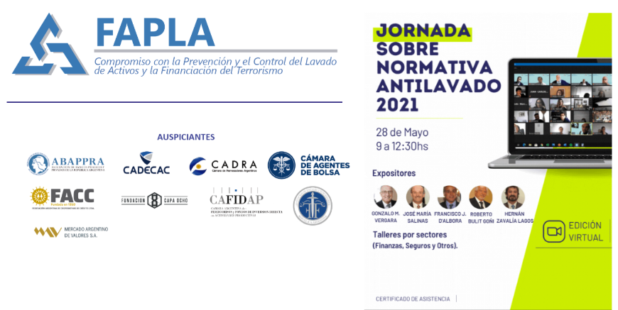 MAVSAOficial's tweet photo. 📢 #PrevenciónDeLavadoDeActivos
Compartimos la invitación a la Jornada sobre Normativa Antilavado 2021
🗓️ 28/5
⌚️ 9 a 12.30h
💻 Edición virtual
📲 Más info https://t.co/1LVWSMf1n8
Organiza @Fapla_ok #FAPLA https://t.co/FJ7cZb0JbK