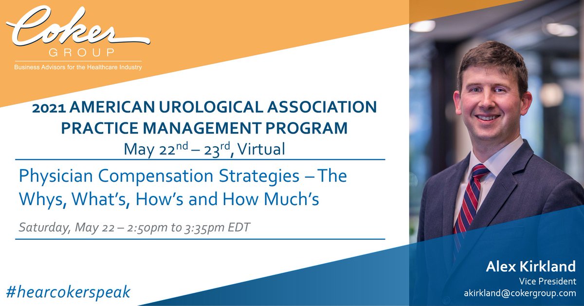 Coker (@cokergroup) on Twitter photo May Speaking Announcement No. 1 📣 Excited to have 5️⃣ speakers <a href="/AmerUrological/">Amer. Urol. Assn.</a> Practice management program! Follow the speakers for updates and submit questions from the presentations.
<a href="/daigrepont/">Jeffery Daigrepont</a>
<a href="/brandtjewell/">Brandt Jewell</a>
<a href="/AimeeGreeter_CG/">Aimee Greeter</a>
<a href="/AlexKirkland_CG/">Alex Kirkland</a>
<a href="/mreiboldt/">Max Reiboldt</a>
#HearCokerSpeak #AUA21 May Speaking Announcement No. 1 📣 Excited to have 5️⃣ speakers <a href="/AmerUrological/">Amer. Urol. Assn.</a> Practice management program! Follow the speakers for updates and submit questions from the presentations.
<a href="/daigrepont/">Jeffery Daigrepont</a>
<a href="/brandtjewell/">Brandt Jewell</a>
<a href="/AimeeGreeter_CG/">Aimee Greeter</a>
<a href="/AlexKirkland_CG/">Alex Kirkland</a>
<a href="/mreiboldt/">Max Reiboldt</a>
#HearCokerSpeak #AUA21