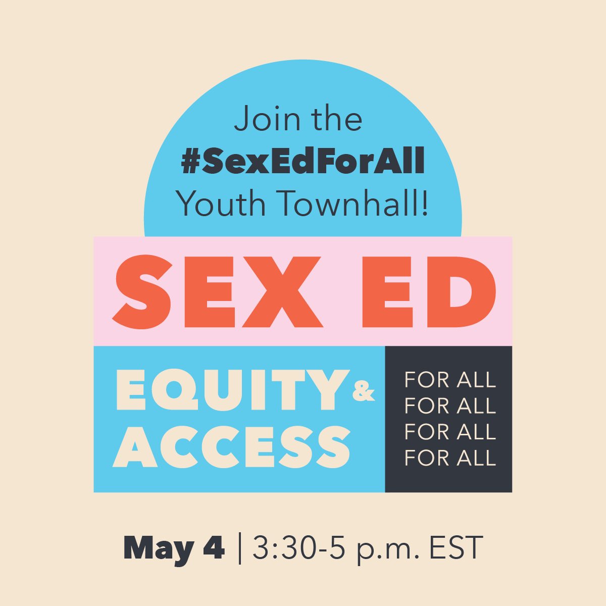 TPPIJackson's tweet image. Want to hear directly from young people about the need for inclusive sex ed? Make some noise 🎉 and tune in to the #SexEdForAll Youth Townhall 🏛️ on Tuesday, May 4th at 3:30pm (ET). Register here: urge.zoom.us/meeting/regist…