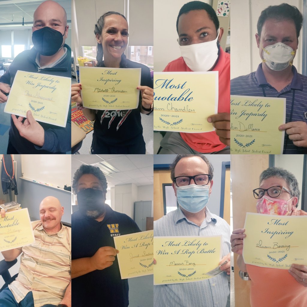 Day 1 of Teacher Superlatives for #TeacherAppreciationWeek! Congrats to the student nominated winners! #woodburypride