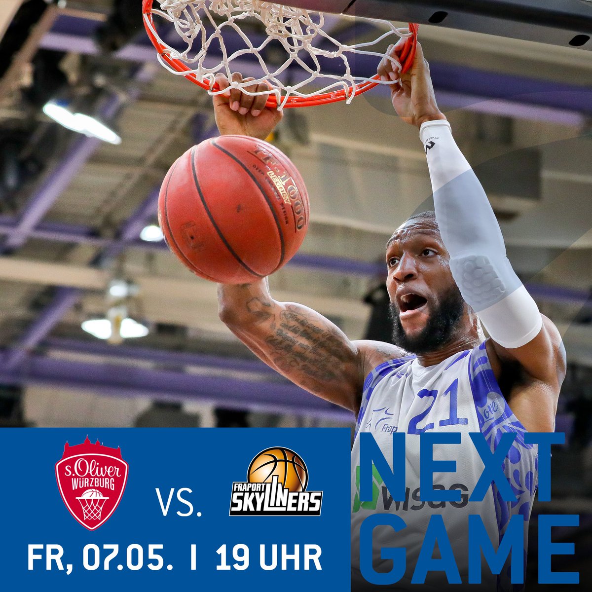 Schwere Beine im Bayreuther Dreierregen.
_
📷 <a href="/Ochsenfoto/">Ochsenfoto.de</a> 🏀 <a href="/easyCreditBBL/">easyCredit BBL</a> 
#Frankfurt #FFM #Basketball #BIGLOVE #geMAINsam #BAYFRA