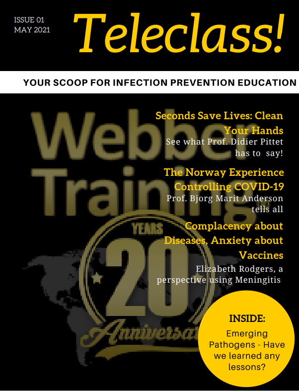 Hot off the press! Get your copy of the May #WebberTraining teleclass schedule! #IPAC2021 #InfectionPrevention #education #teleclass #learningfromeachother #SharingIsCaring #COVID19