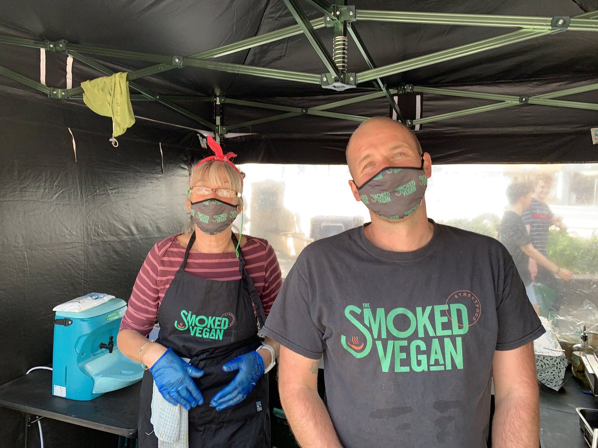 Yeah, they look pretty scary but behind those masks are the brains behind @the_smoked_vegan who create amazingly tasty Vegan burgers and tacos from scratch. Tomorrow @paintworks_bristol from 1130 #veganfood #bristol #streetfoods #paintworkslife #supportlocal #bristoltogether