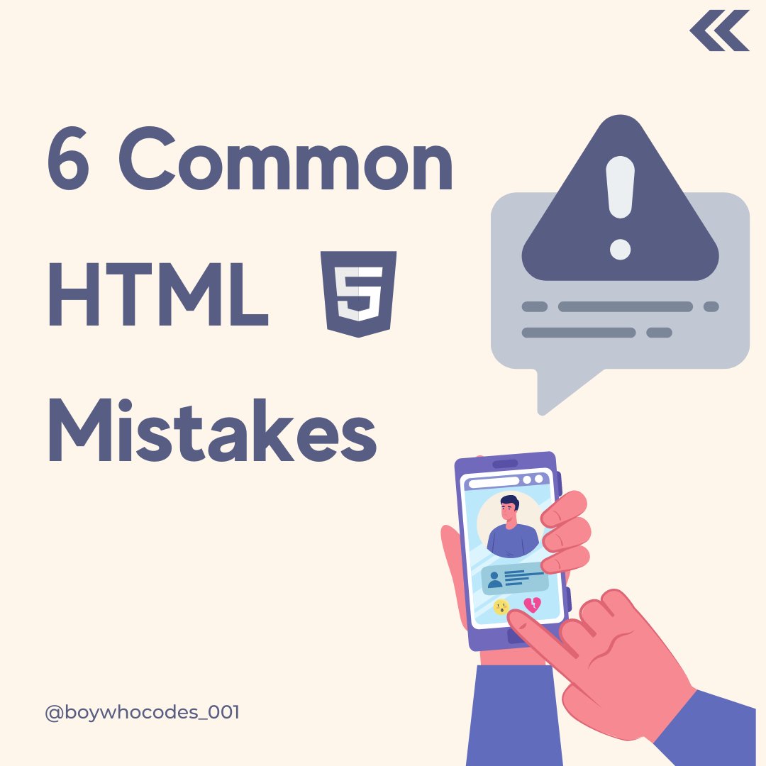 0xmaggi_sol's tweet image. 🚨 7 HTML Mistakes To Avoid For Beginners
.
.
.
#html #html_css #htmlcssjs #programming #developer #100daysofcode #css #html #html5 #htmlcoding #htmlcss #css3