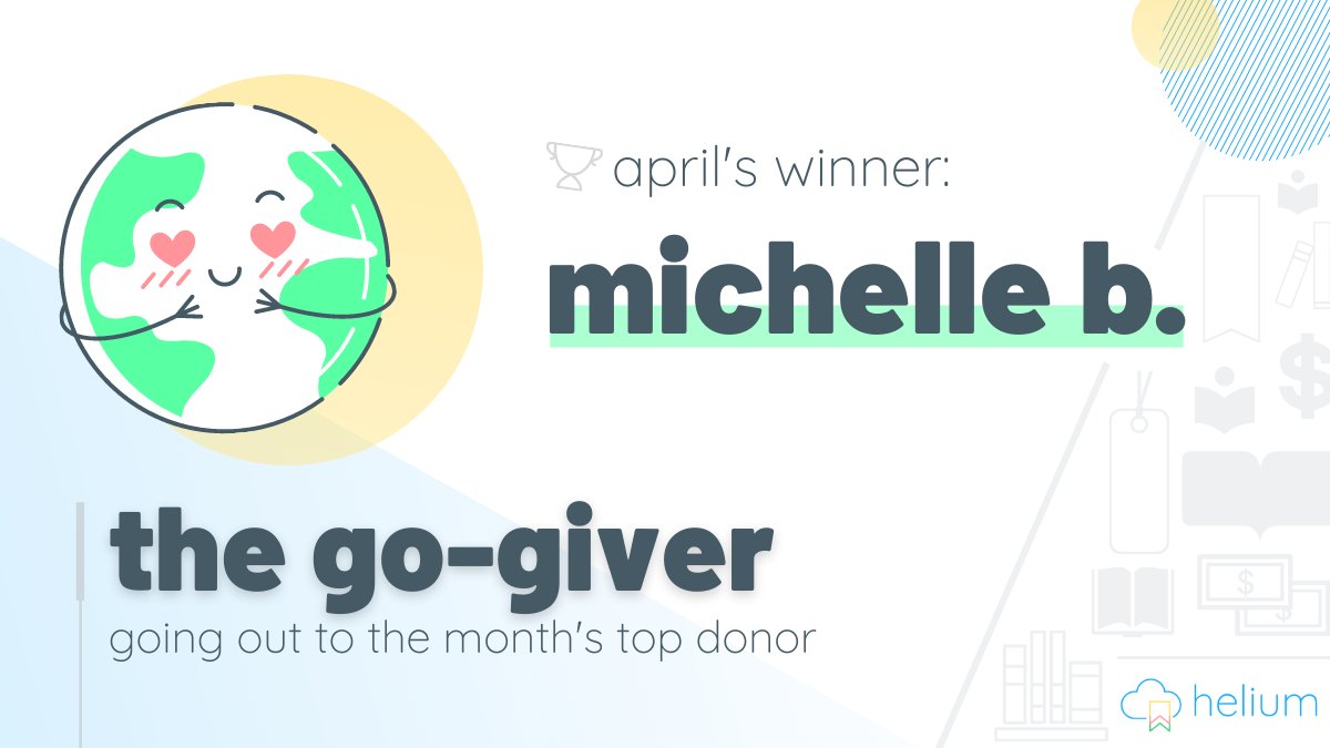 heliumbooks's tweet photo. Clap it up for April's #HeliumBadge winners!! ππ
π Reader Bee: Megan L.
π« Frequent Flyer: Michelle B.
π The Go-Giver: Michelle B.
Thank you for exemplifying our mission! Elevating individuals AND communities through the power of reading!
#customerrecognition #readers https://t.co/FfxKrtQVB3