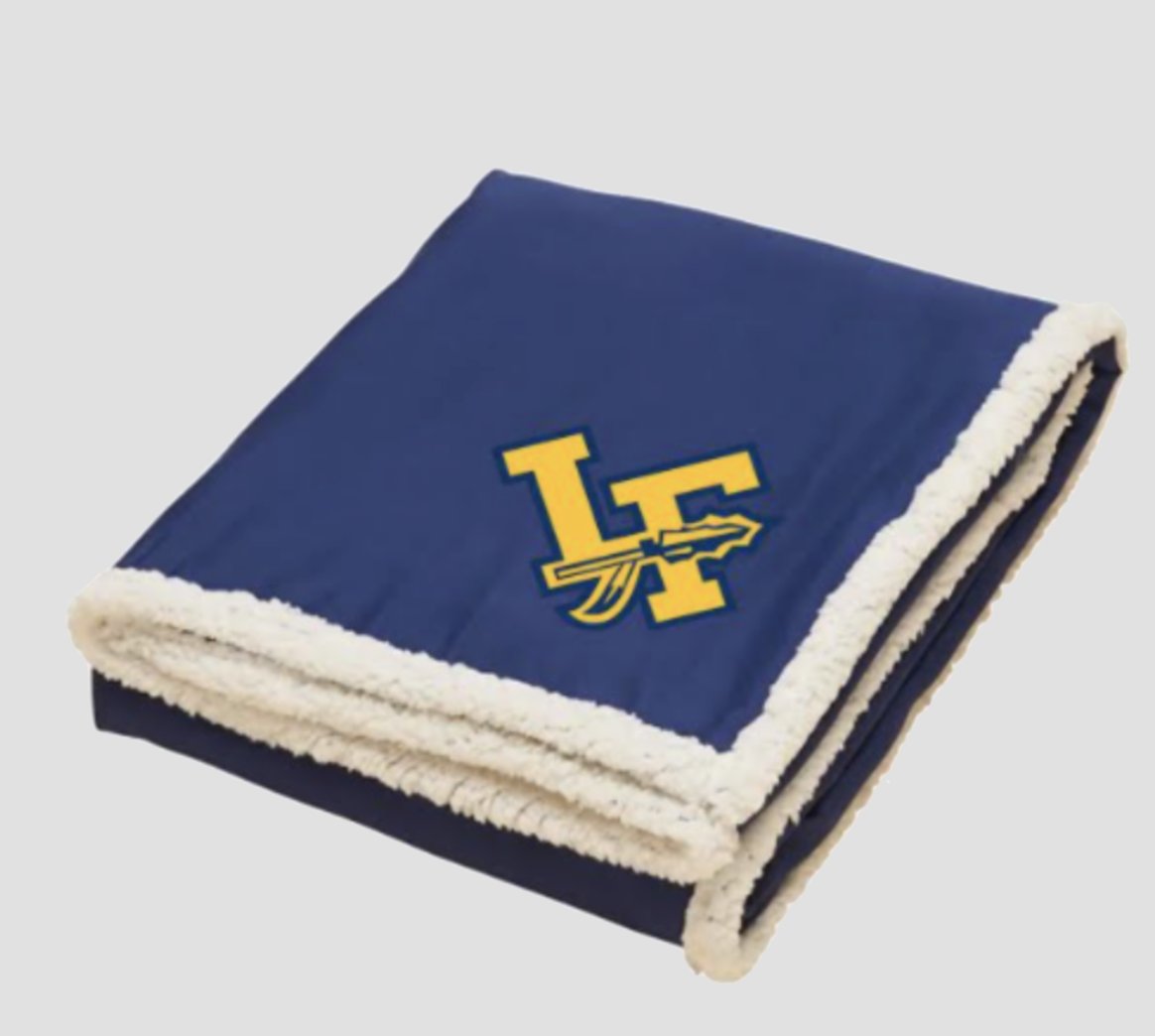Price: $40
The Sleepy Scouts Blanket is a soft, fluffy blanket made of a thick sherpa wool-like material on the underside, and a blue, velvet-like material on the other. The Lake Forest Scouts logo will be embroidered on the blue side.
