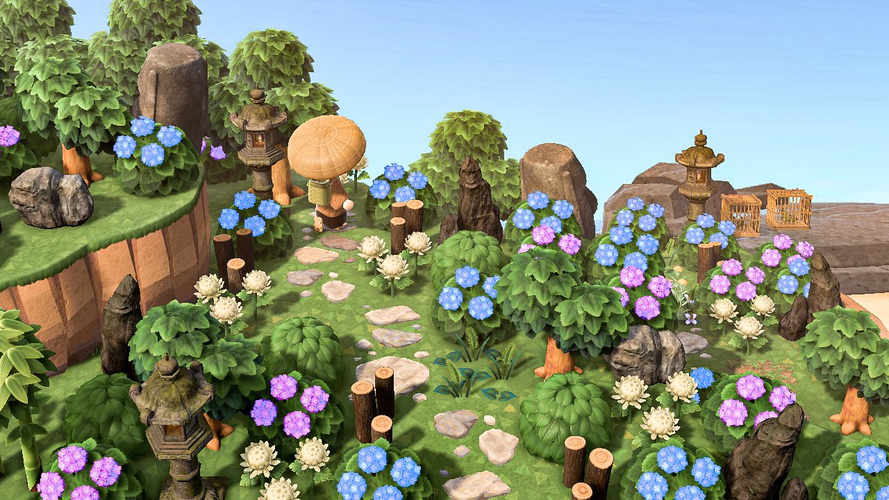 ani アニ🎐🍃 on Twitter "Hydrangea seaside cliff in daylight 🍃 ACNHDesign