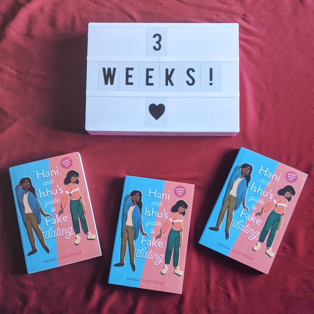3 (!!!) WEEKS TO HANI AND ISHU'S GUIDE TO FAKE DATING! 🙌🏽🙌🏽 'Fake Dating Rule #1: Hani and Ishu can't tell anyone the truth about their relationship—not their parents, not their best friends. No one.' Out May 25th (US) and May 27th (UK/IE)! Pre-order: adibajaigirdar.com/hani-and-ishu