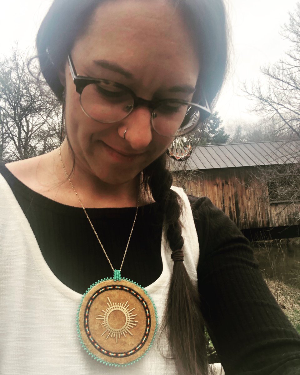 KaitlinCurtice's tweet image. New necklace to celebrate Mother’s Day/one year old #NativeBook! 
🧡🔥✊🏼