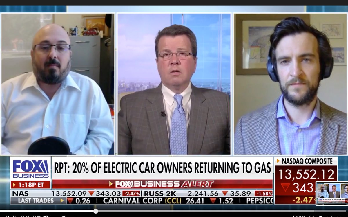 Gil Tal and I spoke about our @NatureEnergyJnl research with @TeamCavuto @FoxBusiness to tell them that EVs 'inherently better' than gas cars and home charging is convenient @ITS_UCDavis @ucdavis video.foxbusiness.com/v/625251145900…