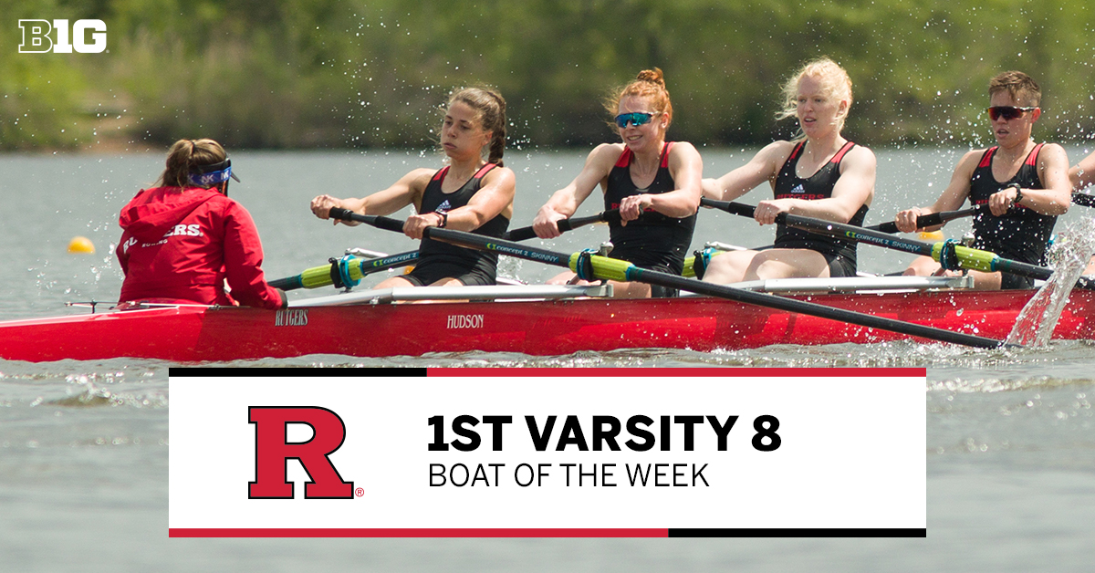 bigten's tweet photo. Your #B1GRowing #BoatoftheWeek is the @RutgersWRowing First Varsity 8 👏
• Earned a victory by nearly 4 seconds over Princeton & No. 9 Syracuse at Rutgers Regatta
• Crossed the line in 6:28.3 on the 2,000-meter course at Mercer Lake
#B1G 📰 https://t.co/0C501Pw3AT https://t.co/XWDQVflIpC