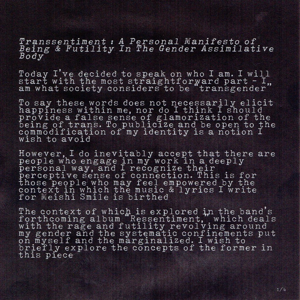 Ressentiment Out Now Today I Want To Finally Let My Fans Amp The World Know I Am Transgender I Wanted To Write A Bit About What That Means To Me