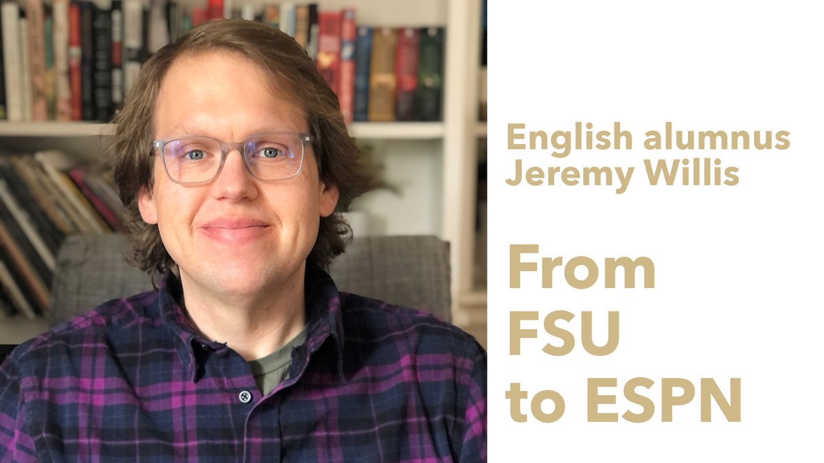 fsu_englishdept's tweet image. .@floridastate English alumnus Jeremy Willis (2004) discovered that his talent for telling stories fits well in the world of sports journalism. Read Tabitha Labrato's article about his journey from FSU to @espn the "Worldwide Leader in Sports." @I_Jeremy english.fsu.edu/article/englis…