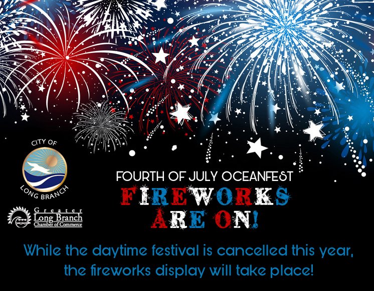 visitlongbranch's tweet photo. Exciting News! The 4th of July Oceanfest FIREWORKS ARE ON!!!!
While the daytime festival is cancelled this year, the fireworks display will take place!
#LongBranch #visitlongbranch
@lbchamber https://t.co/5yjUtBkXo0