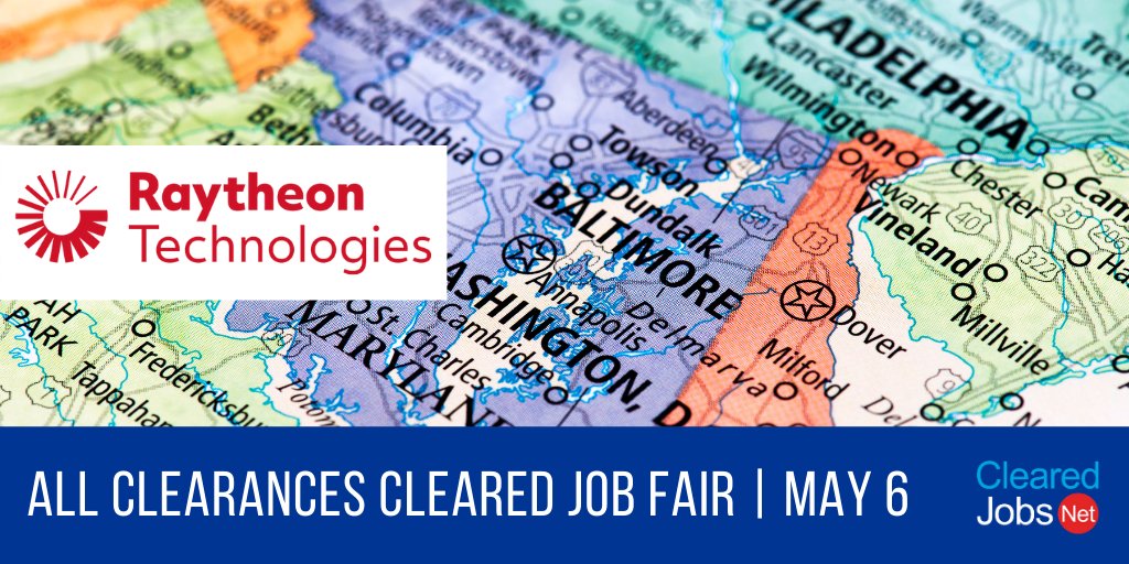 ClearedJobsNet's tweet image. Talk with @RaytheonTech at the May 6 Mid-Atlantic Virtual #ClearedJobFair clearedjobs.net/job-fair-compa… #VulnerabilityResearcher #CyberForensicAnalyst