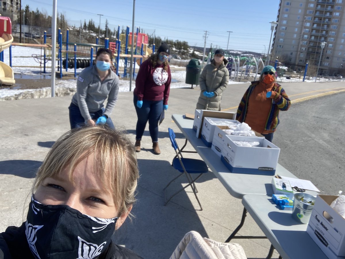 ycsnwt's tweet photo. Our @Weledeh and @ESJS_Yk teams busy distributing technology to families so everyone has access to remote online learning!! #wegotthis #ycsfutureforward #parentsandteacherstogether https://t.co/3F39eBb60n