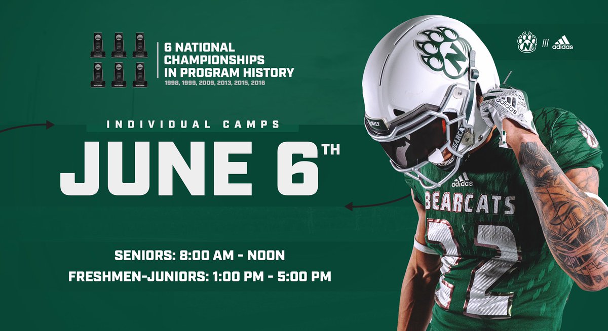 We’re just over 1️⃣ month away from our individual camp! For more information follow the link below. 🔗 bearcatfootballcamps.com/individual-cam…