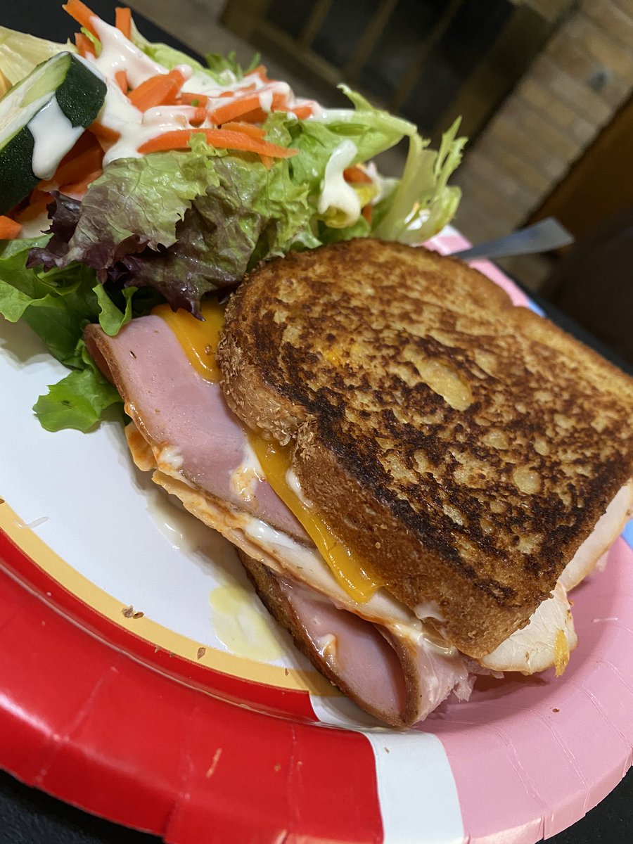 Turkey, ham and cheese melt for lunch!! #foodie #food #lunch #sandwich #melt #ham #turkey