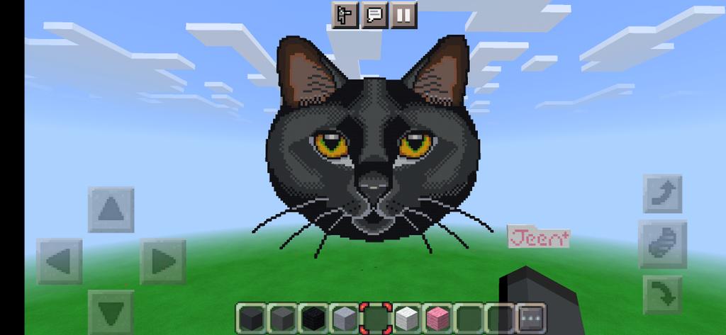 harufukimo777's tweet image. Al fin lo he terminado, sé que ya han pasado días desde que Don Gato ha descansado, he hecho un pixel art de Don Gato en Minecraft, ya que no se me da dibujar pues se me da mejor el pixel art. Está hecho de Lana, Terracota, Hormigón y Arcilla, espero te guste @auronplay 👉🏻👈🏻❤️