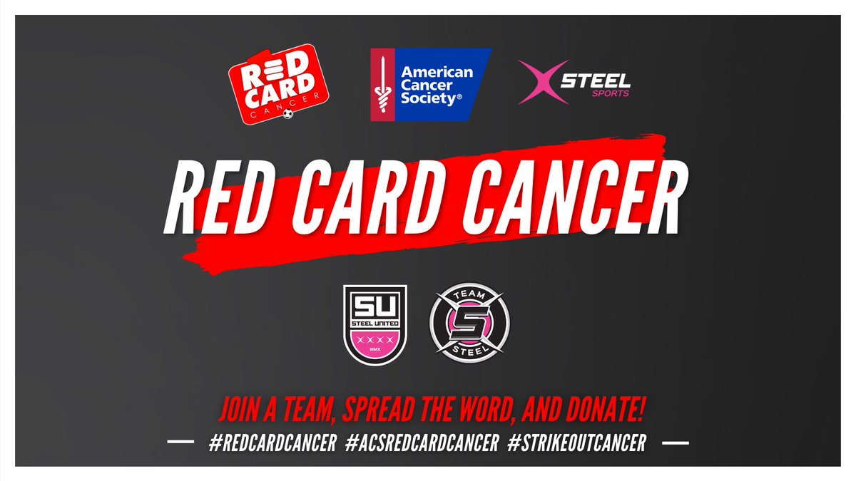 Please join a Steel Sports team using the link below to support our efforts to Red Card Cancer, #StrikeoutCancer, and the important research provided by the American Cancer Society. 
secure.acsevents.org/site/TR?fr_id=…
#redcardcancer #acsredcardcancer