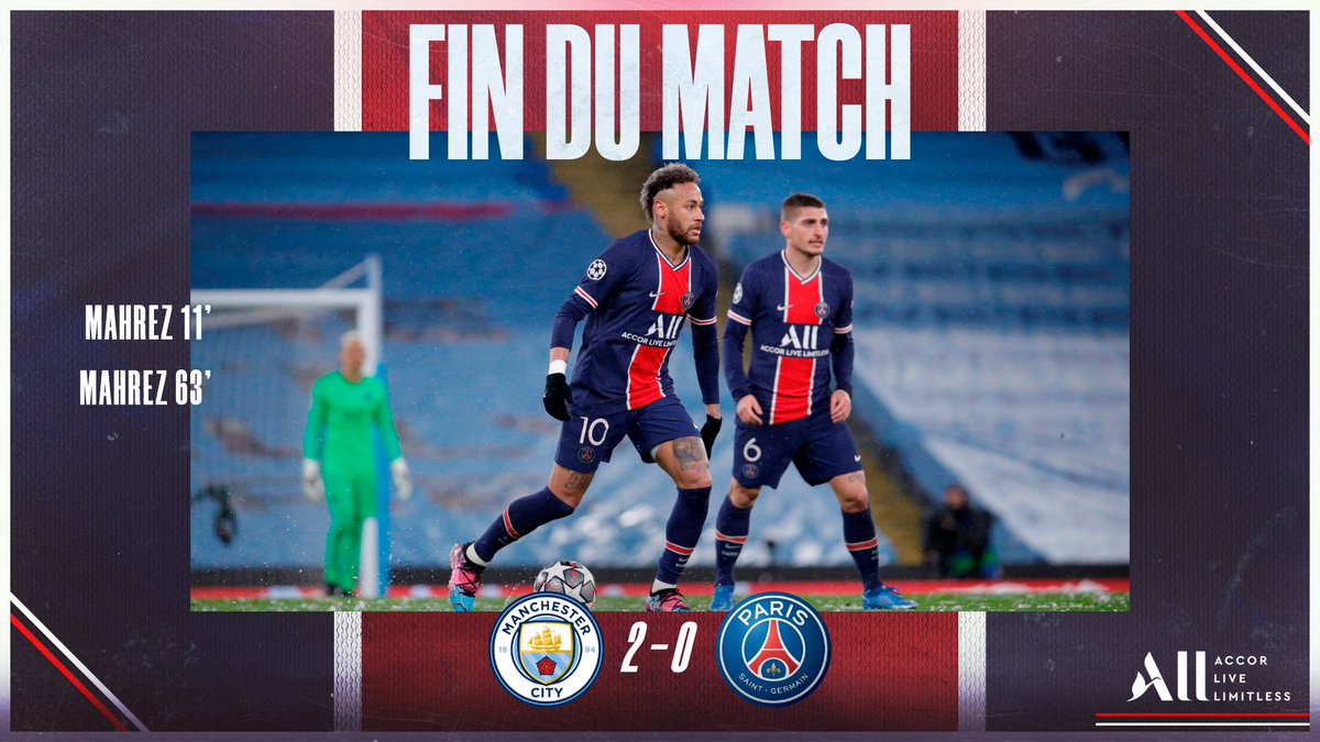 Fin du match. 🔚

Les Parisiens quittent la <a href="/ChampionsLeague/">UEFA Champions League</a>, éliminés après ces demi-finales. 

#UCL | #MCIPSG
