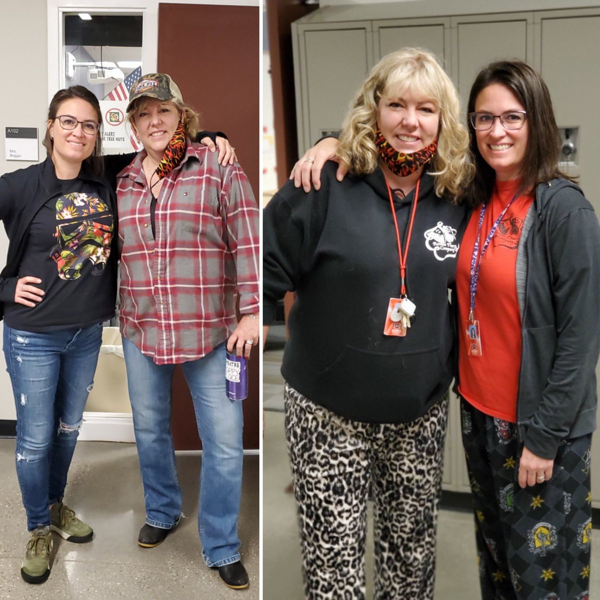 mrsmathbog's tweet photo. #RHSSpiritWeek so far, but I didn't do #HickDay because it was #MayThe4th also #DressToUnimpress in our pajamas. Thanks @Kendrawalls2 for always playing along! #HHPSpiritWeek @StucoRomeo https://t.co/XWQRT0olqm