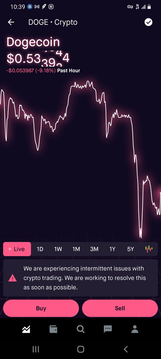 Aarongoetz1's tweet photo. @AskRobinhood Sucks!! The system crashes right when I try to buy and sell. Guess too many people jamming the system. Both my apps had problems today. Crypto .com was messing up too just like Robinhood. I also hate how RH says one price but then it changes it way off what was quoted. Fix this!! https://t.co/t5IUmCEHva