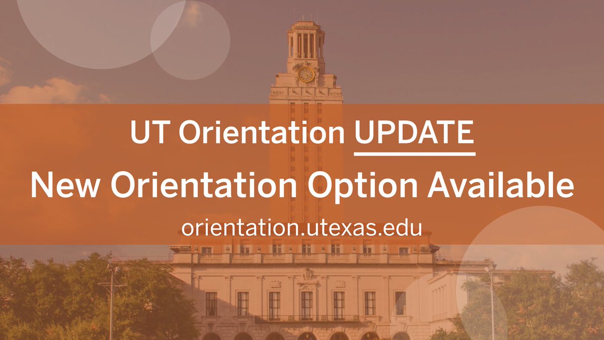 ATTENTION INCOMING LONGHORNS! 🚨As our campus units start making plans to reopen, we have expanded our #UTOrientation options to include a hybrid program.  Registration begins on May 10. For more information, please visit our FAQ section at orientation.utexas.edu 🤘