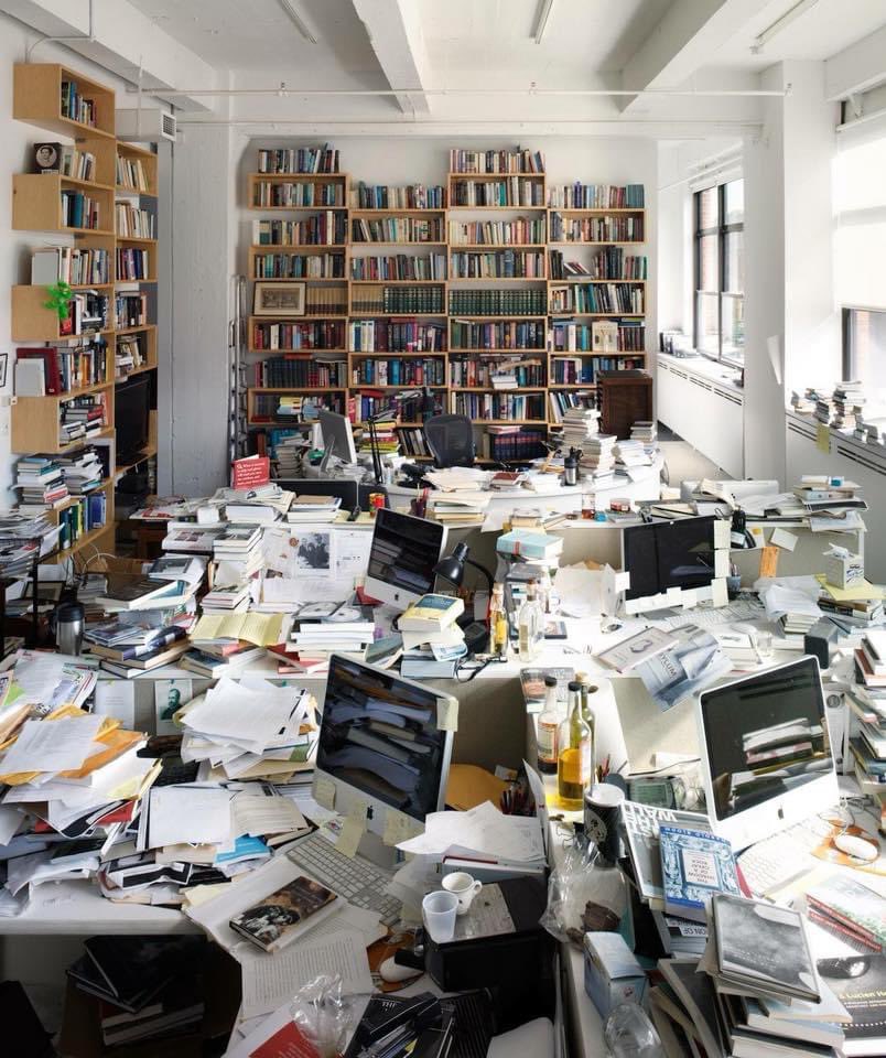 If someone ever criticises your tidiness, show them this, the New York Review of Books office.